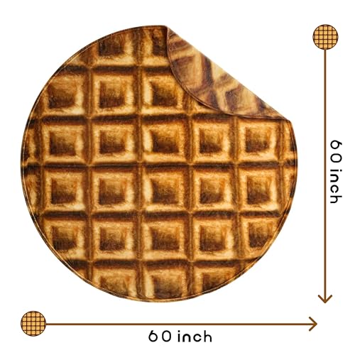 Image of Bnuitland Waffle Funny Blanket, 300 GSM Double Sided Giant Funny Novelty Realistic Food Blanket with Pouch for Adults and Kids, Super Soft Flannel Throw
