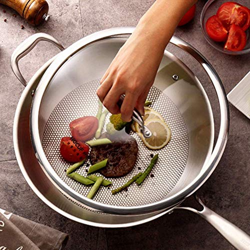 Wok en acier inoxydable 34cm à usages multiples : une structure noble pour des cuissons parfaites - 6
