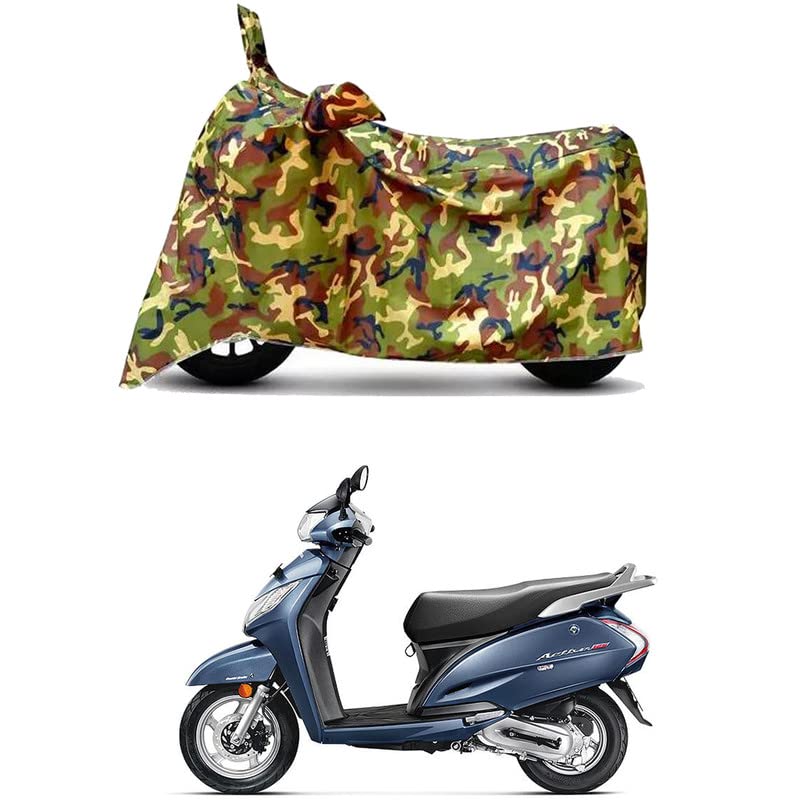 Image of Waterproof 100% PVC Coated Bike Scooty Two Wheeler Body Cover Compatible for Honda Activa 125 New /UV-Rays /Heat Protection /Birds Dropping /Scratchproof /Dust Proof [6X6 Jungle Print]