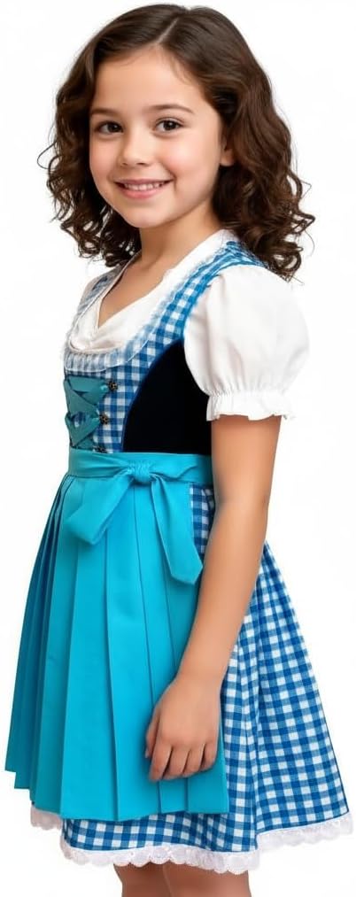 German Dress Girls Dirndl Bavarian Dirndl Oktoberfest Children Dress Size 2T,4T,6,8,10,12