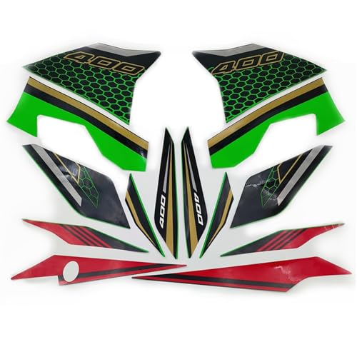 Autocollants de décoration Ninja 400 - Kit carénage complet vert pour moto Kawasaki