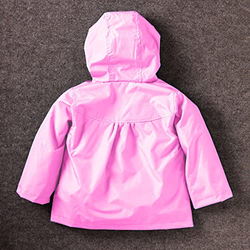 Toddler Boys Windbreaker Casual Kids Lightweight Zip Hooded Jacket Baby Cute Coat Outerwear (Pink, 3-4 Years)3