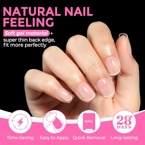 Image of UNA GELLA Extra Short Square Nail Tips XS 216pcs Pre-shape Extra Short Square Press on Nails Gel Tips Full Cover Acrylic Nails False Nails For DIY Salon 12 Sizes