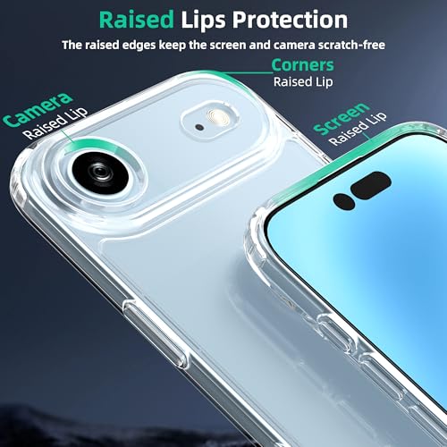 Image of ONES iPhone 17 Air / 17 Air Slim Case Clear, PC + TPU Hybrid, Military-Grade Drop Protection, Anti-Yellowing, Anti-Slip, Shockproof Silicone Hard Cover