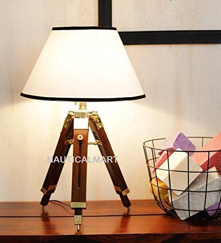 Nauticalmart Beautiful Royal Designer Nautical Wood and Black ColorTripod Table Lamp