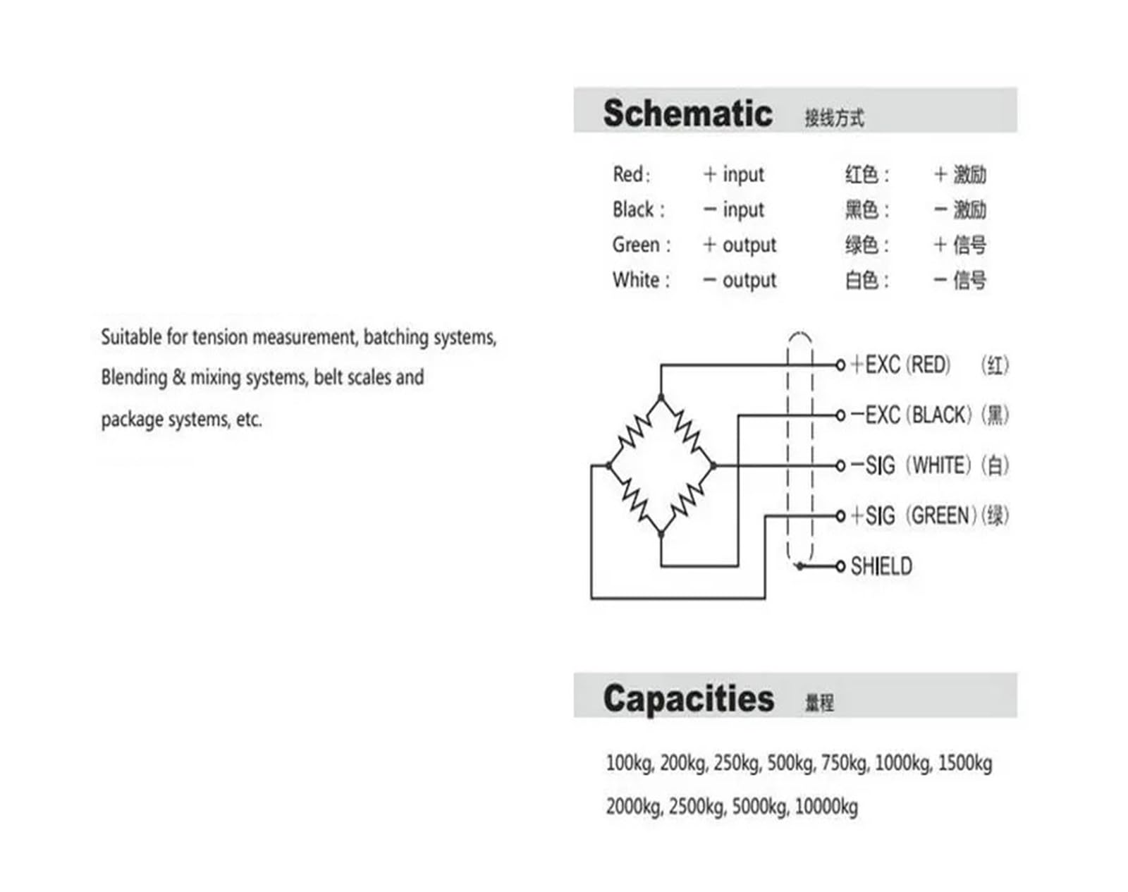Load Cell S Type for Tension Measurement, 100kg 200kg 250kg 500kg (Size : 200kg Capacity)