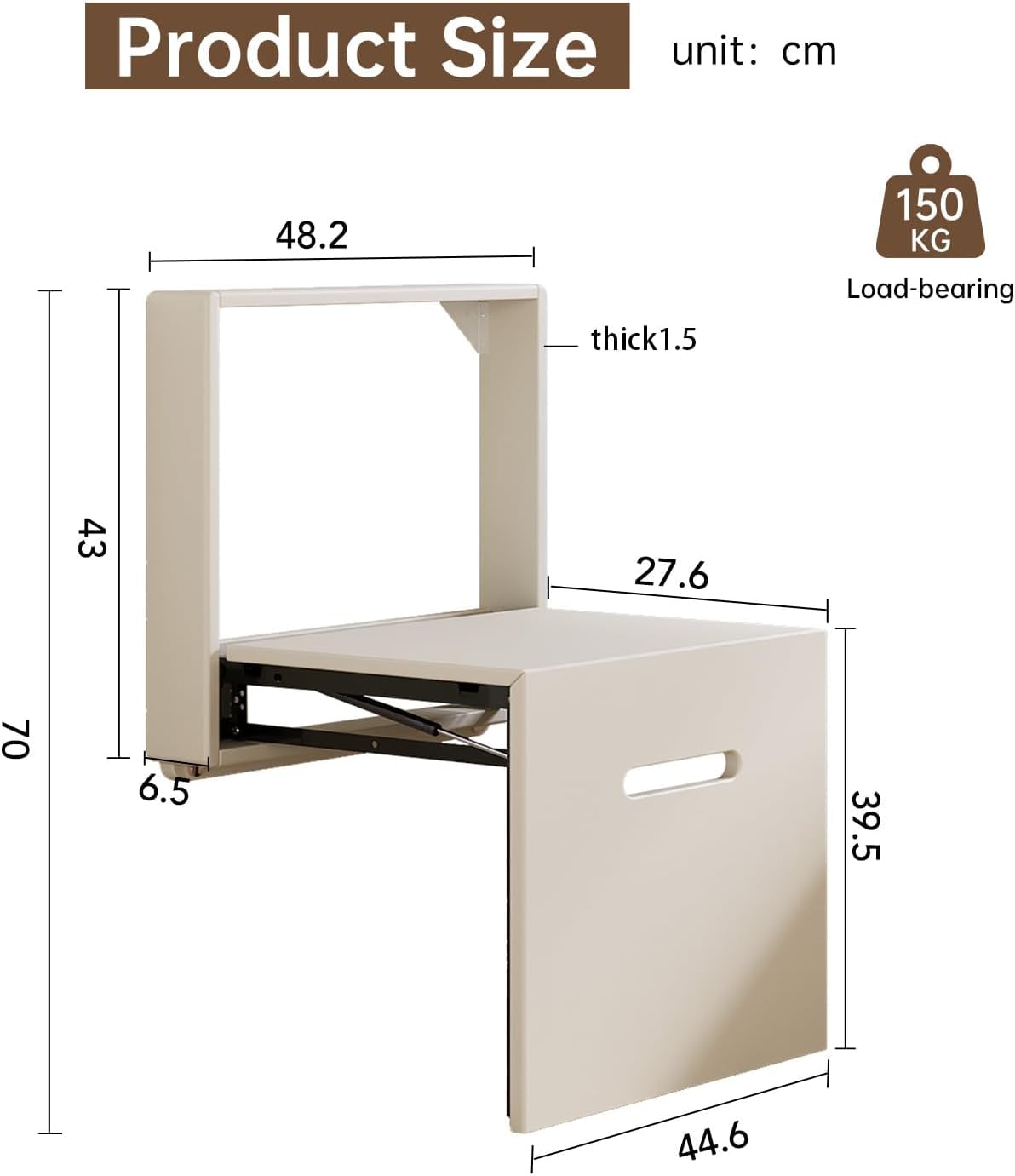 Panca Porta Scarpe Pieghevole A Parete, Sedile Ribaltabile A Scomparsa, Salvaspazio, Pieghevole E Facile Da Pulire, Portata Massima 150 Kg, Sedile Extra Largo Per Corridoio E Camera Da Letto.