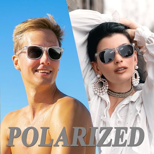 Image of Joopin Square Sunglasses Polarized UV400 Designer Sun Glasses Men Women | Oversized, Plastic Frame, Retro, Vintage, Unisex, Trendy Shades for Driving, Party, Fishing, Business, Costume