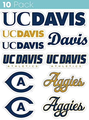UC Davis Aggies 10 Pack Collegiate Vinyl Decal Sticker Officially Licensed Collegiate Product