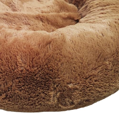 Cama Pet Caminha Redonda Pelúcia Nuvem Cachorro Gato 50 x 50cm (Marrom)