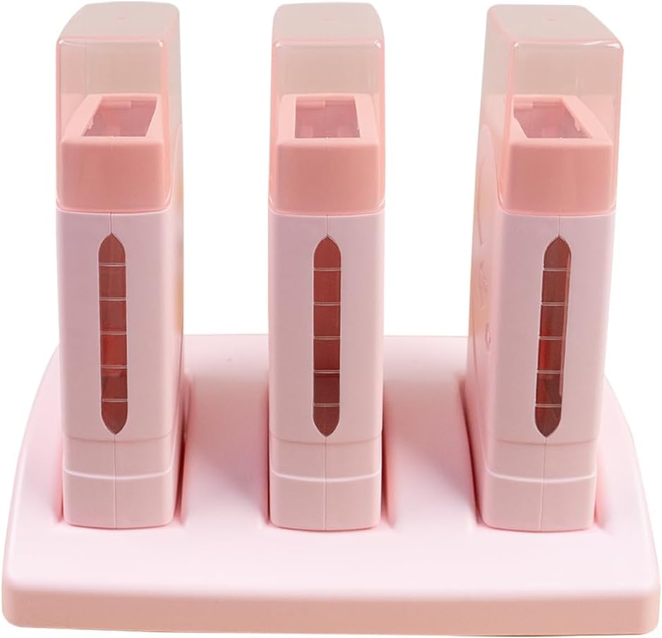 Roll On Wax Warmer kit, Triple Wax Rolle for Hair Removal ,Honey Waxing Kit for Women men,Soft Wax Heater for Larger Areas of the Body With 3 Roller Wax Set(Pink3)