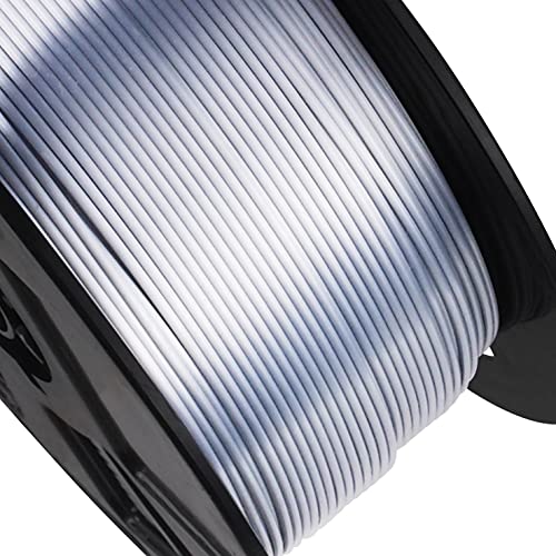 Image of 1.75mm Silk Pearlescent Metal Silver Shiny PLA Filament, 1kg 3D Printing Material Widely Support for FDM 3D Printer, Pack with Extra Filament Sample by BBLIFE