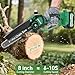 PECHAM 8 Inch Mini Chainsaw Cordless, 800W Brushless Motor Electric Saw with 2×3.0Ah Batteries & 2 Chains, Lightweight Handheld Chainsaw with Safety Lock for Tree Pruning, Wood Cutting