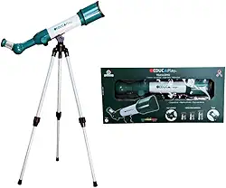 Brinquedo Telescópio Foco Ajustável Zoom 40x 60x 80x Regulagem de Altura Polibrinq