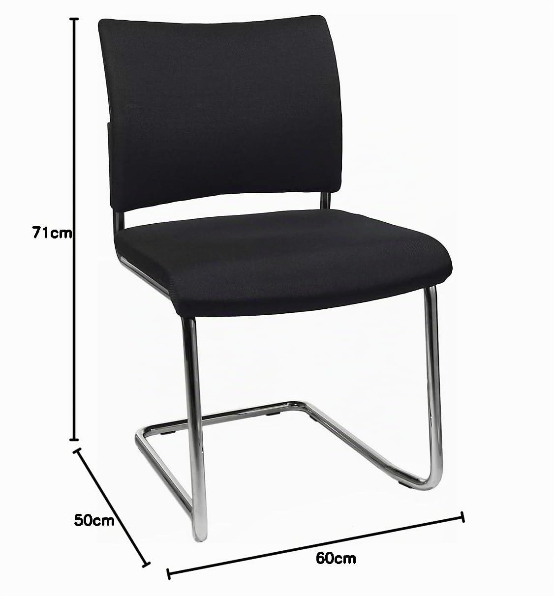 TOPSTAR | Besucherstuhl | stapelbar | Chrom | gepolstert | 480 x 450 x 450