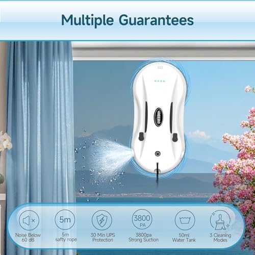 iDEEBO C200 Fensterputzroboter, Intelligente Pfadplanung des Fensterreinigung, Automatischer Wasserspray, Hochhaus-Sicherheitsdesign, 12 Reinigungstücher – Bild 6