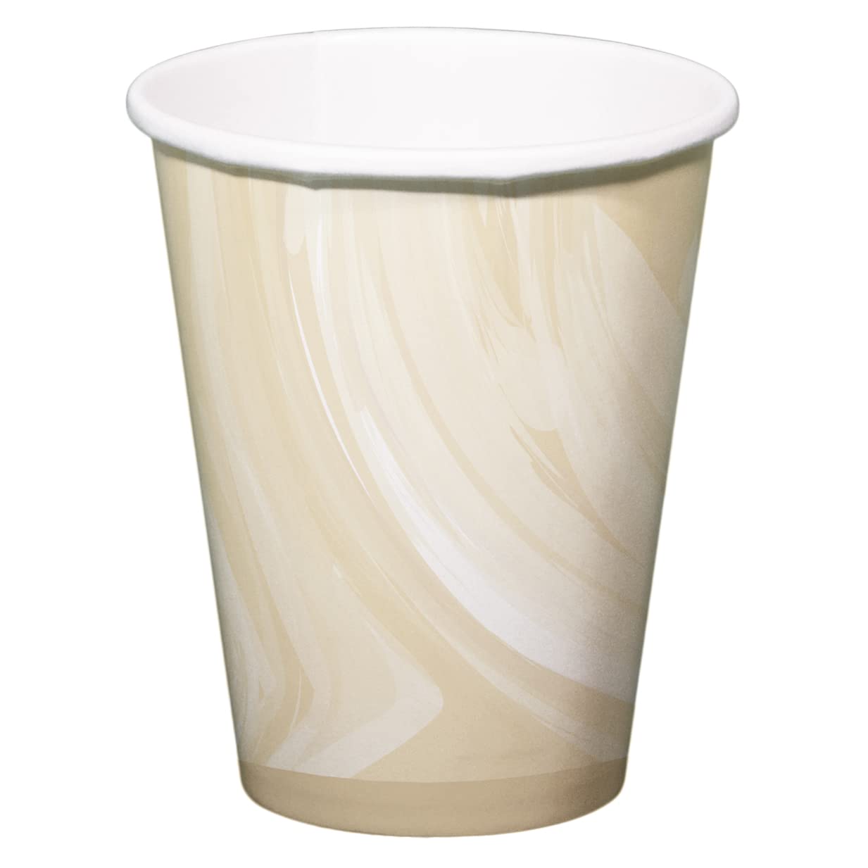 Folat 61913 Paper Party Tableware Paper Cups Marble Beige 250 ml Pack of 6 Disposable Tableware Party Cups for Birthday Party, Baby Shower, Wedding, Bridal Shower