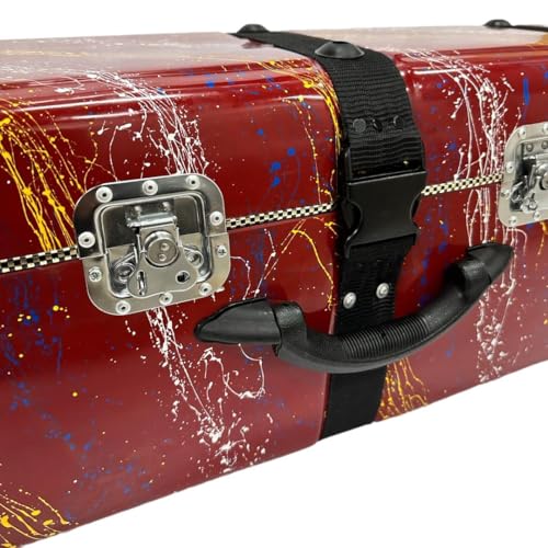 Image of MIRAJ MUSICAL Tabla Fiberglass Case 3 Set (red splash)
