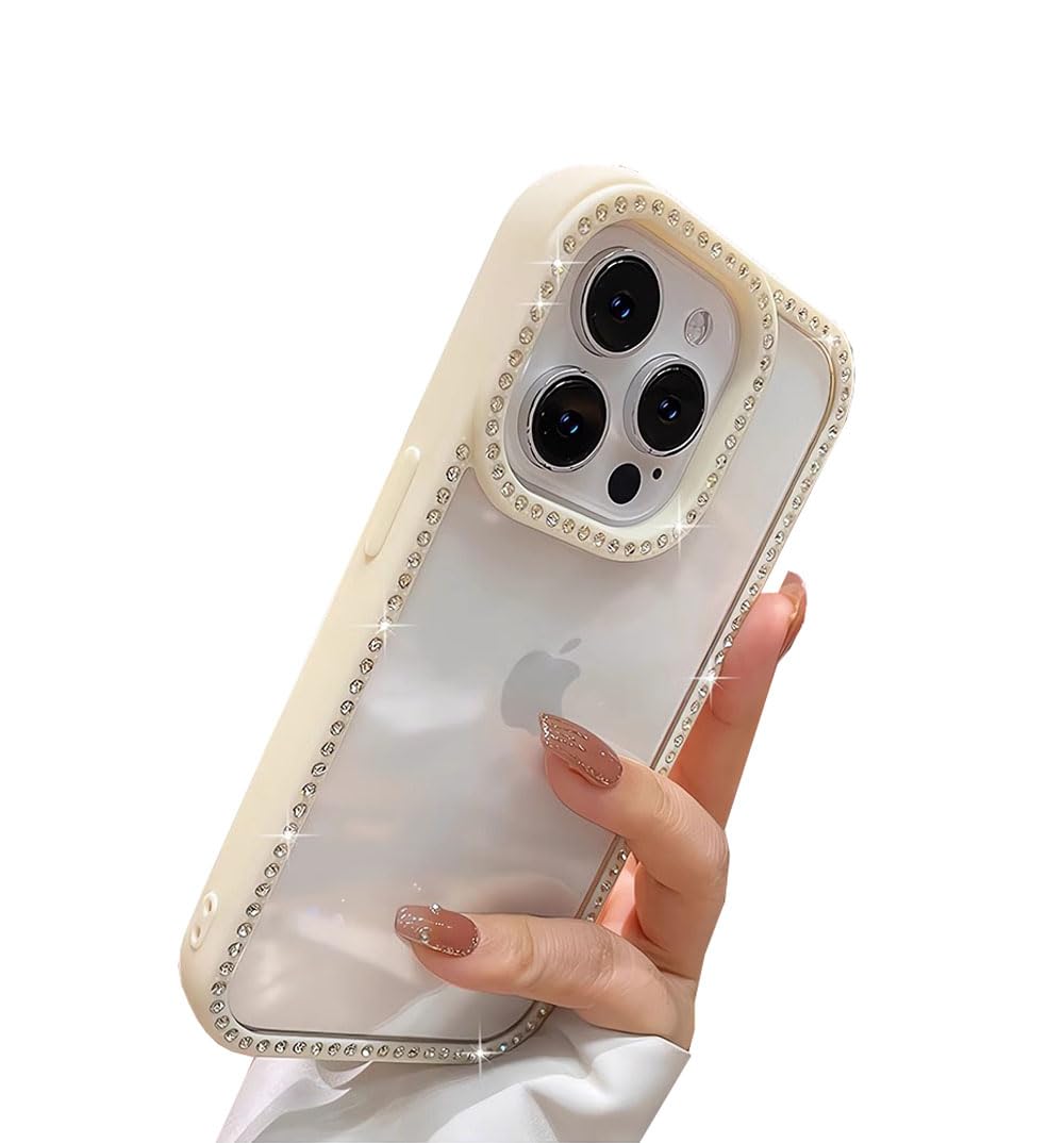 Coque transparente pour iPhone 15 paillettes strass Doowear - 8