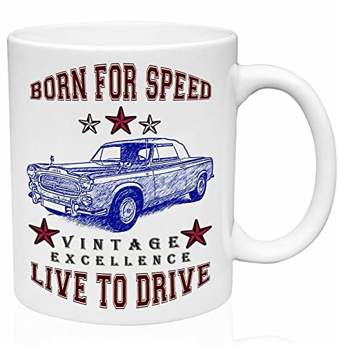 French Car 403 Convertible 1959 Vintage Excellence - Taza de café de cerámica (tamaño: 11 oz)