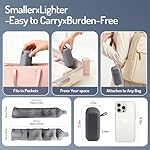 Inflatable Travel Neck Pillow, U-Shape, Dark Gray Nylon, Portable for Airplane, Train, Car, Office Use, Adult Size - Image 2