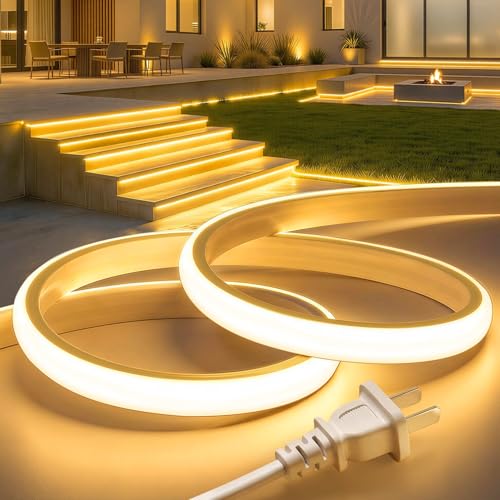 Image of Lamomo COB LED Strip Lights 98.4Ft, Warm White Outdoor Waterproof Neon Rope