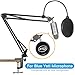 Pipishell Microphone Stand, Mic Stand with Pop Filter and Mic Holder, 5/8”Screw for Blue Yeti, Snowball, Spark, Yeti x and All Other Microphones -PIMS01