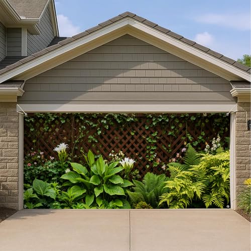 Housse de porte de garage pour masquer les imperfections de façade