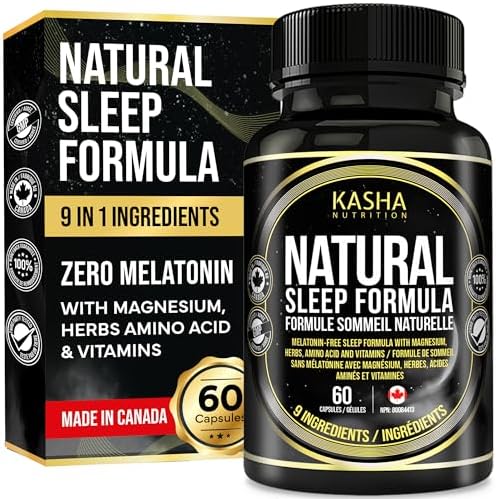 Natural Sleep Aid Canadian-Made All-in-One Supplement – Extra Strength Magnesium Glycinate, Magnesium Taurate, Valerian Root, Passion Flower, & Lemon Balm. Zero Drug, Sleep Aids for Adults Without Melatonin | Non-Habit Forming, Long-Term Effectiveness | Chamomile, Hops, & Vitamin B6 for Better Sleep. Proudly Canadian. 60 Sleeping Pills (Veggie Capsules)