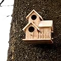 Garden Mile Large Unique Decorative Bird House Predator Proof Bird Nesting Box Traditional Wooden Bird Hut Hanging Wild Bird House Bird Nesting Boxes for Garden nesting box for small wild birds