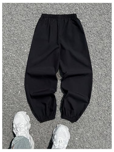 Floerns Boy's Y2k Cross Print Long Pants Elastic Waist Streetwear Jogger Pants3