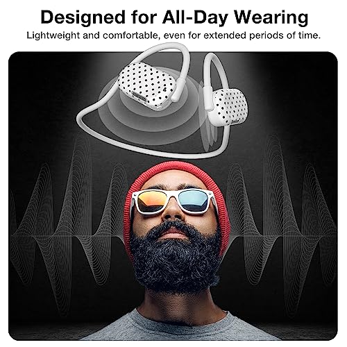Image of Purity Air Open Ear Headphones - True Air Conduction Wireless Bluetooth Open Ear Earbuds with Dual Mic for iPhone /Android - Secured Long Wearing Comfort, Sports Sweat Resistant (Black dots)
