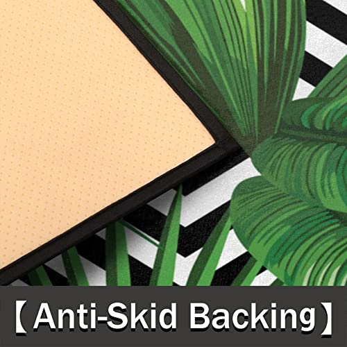 Half Round Doormat Tropical Palm Tree Geometric Non-Slip Half Circle Area Rug Durable Washable Runner Mat For Living Room Bedroom Indoor Outdoor Kitchen Floor Home Decor Half Moon Rug #TOP2