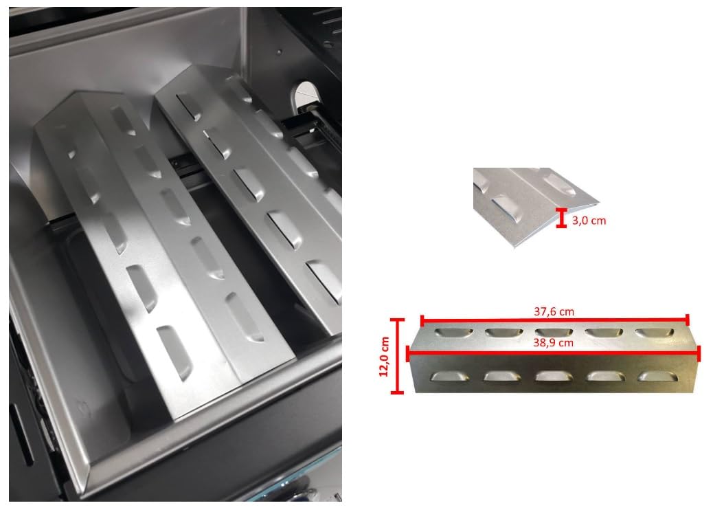 4 Pezzi Kit Diffusori di Calore a Tenda Proteggi bruciatore Barbecue 39 cm per i Modelli Series 3 e 4 Compatibile per Campingaz Art. 5010001598