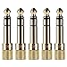 Produktbild FosPower Klinkenstecker 6,35mm auf 3,5mm Klinkenbuchse[24K Vergoldete Kontakte]Anschlussstecker Aux Stereo Audio Klinken Adapter/Stecker/Stereobuchse[PREMIUM QUALITÄT] (5er Set)Kopfhörer/Lautsprecher