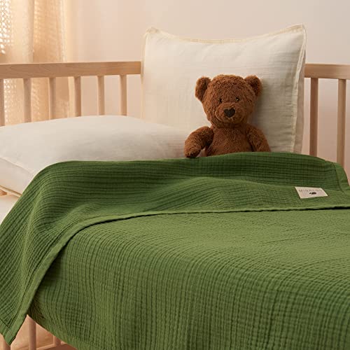 Muslin Blankets, Baby Toddler Quilt, 4 Layers, 100% Cotton Stroller Blanket, Hypoallergenic, Super-Soft, Breathable And Lightweight Swaddle, Nursery & Crib Blanket, Large (47 X 35 Inch) #TOP3