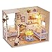 CUTEBEE Miniature avec des Meubles de Maison de poupée, kit DIY Dollhouse en Bois Ainsi Que la poussière et Le Mouvement de la Musique, 1:24 Salle créative pour l'idée Cadeau Saint Valentin