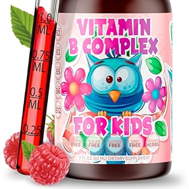 AMAZON - Amay Vitamin B-Complex for Kids Liquid Sublingual Vegan Drops – Premium Supplement Vitamins B b12 b6 b5 b3 & b2 – Fast Absorption Natural Energy Boost, Immune System & Mental Focus Support