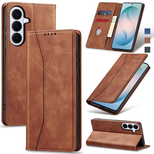 Image of Jasonyu Flip Wallet Case for Samsung Galaxy S26 5G,Brown
