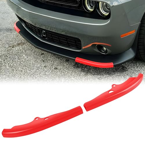 Front Bumper Lip Splitter Cover, for 2015-2023 Dodge Challenger Scat Pack R/T GT SRT, 2 PCS, Red