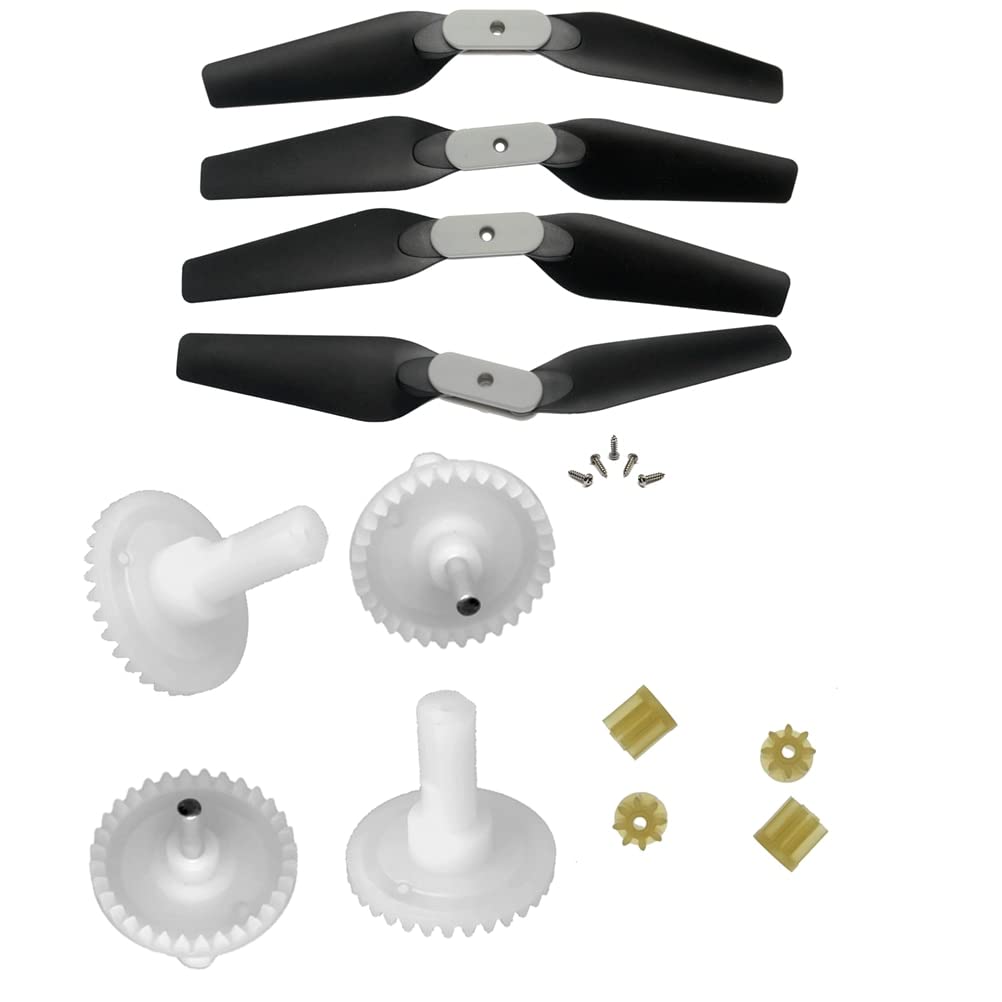 ANKAAD Drone accessories Motor Gears Propellers Blades Gears Parts Fit For Small FOLD Drone RC Quadcopter Accessories (Color : Set gray)