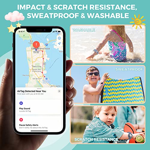 Image of Waterproof AirTag Bracelets for Kids, Hidden Silicone Wristbands, 2 Pack | Compatible with AirTag (1st & 2nd Gen), Lightweight Tracker Holder, Secure Fit, AirTag Not Included