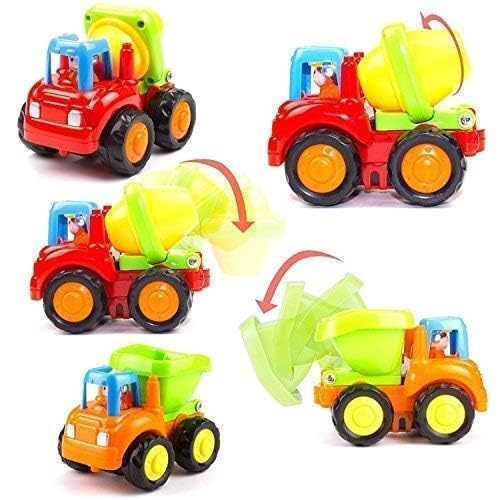 Image of Unbreakable Construction Truck Toy Set - Friction-Powered Pull Back Construction, Engineering Vehicles for Toys Truck for Kids Boys Girls (Set 4 Pcs)