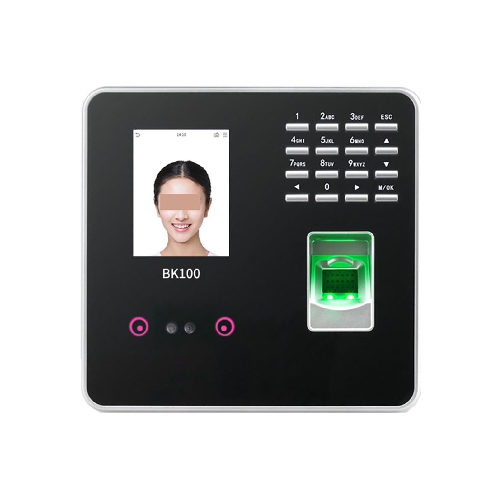 WDSOPK Clocking In Machine TCP/IP USB Biometric Fingerprint Face Facial Recognition Employee Time Attendance Machine Clock Recorder Device(BK100-B)