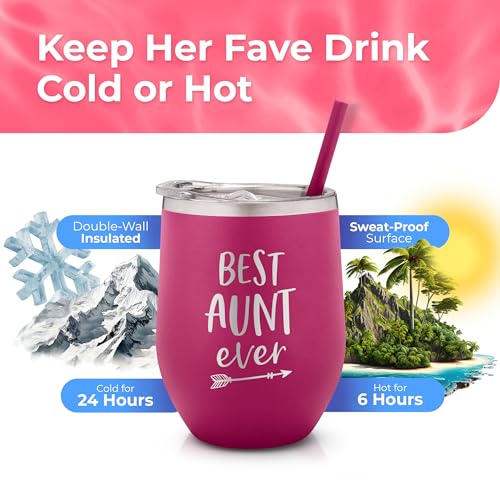 Bestaunteverstainlesssteelpersonalizedwinetumblerinsulatedcupwithcutedesignslidecloselidwithstrawforpregnancyannouncementsvalentinesdaybestauntevergifts Urban Country Home Decor Best aunt ever stainless steel personalized wine tumbler insulated cup with cute design slide close lid with straw for pregnancy announcements valentines day best aunt ever gifts urban country home decor
