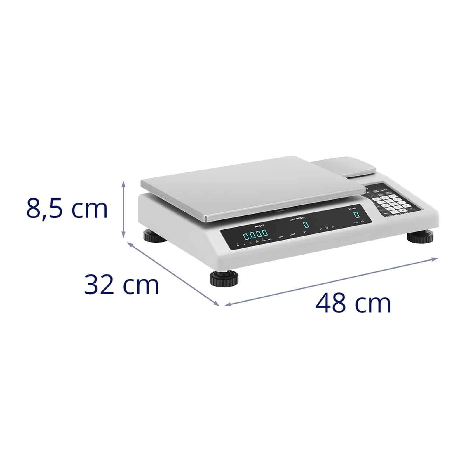 Steinberg Systems Zählwaage 50 kg / 1 g 34,5 x 26 cm 3 LED mit Referenzwaage 25 kg / 0,05 g 11,4 x 11,4 cm Inventurwaage Inventur-Waage Stückzählwaage