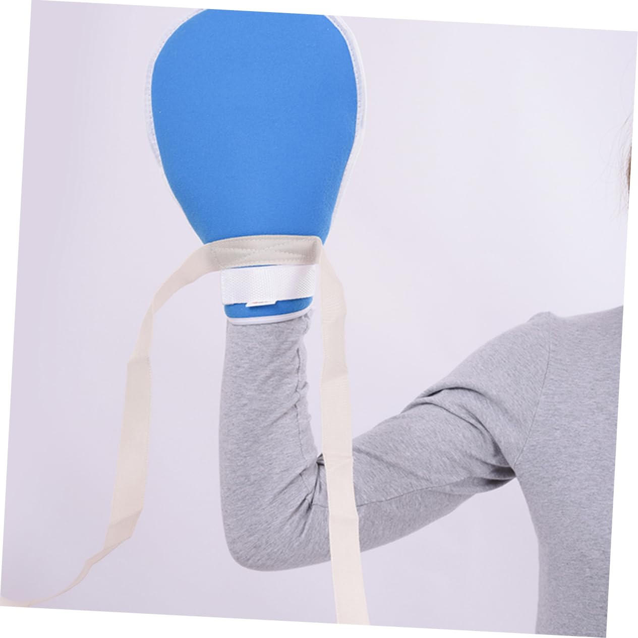 VALICLUD 2Pcs Prevent Finger Hurt Gloves Mitts for Elderly Patients Easy to Clean Hand Protectors Fixed Safety Gloves Blue