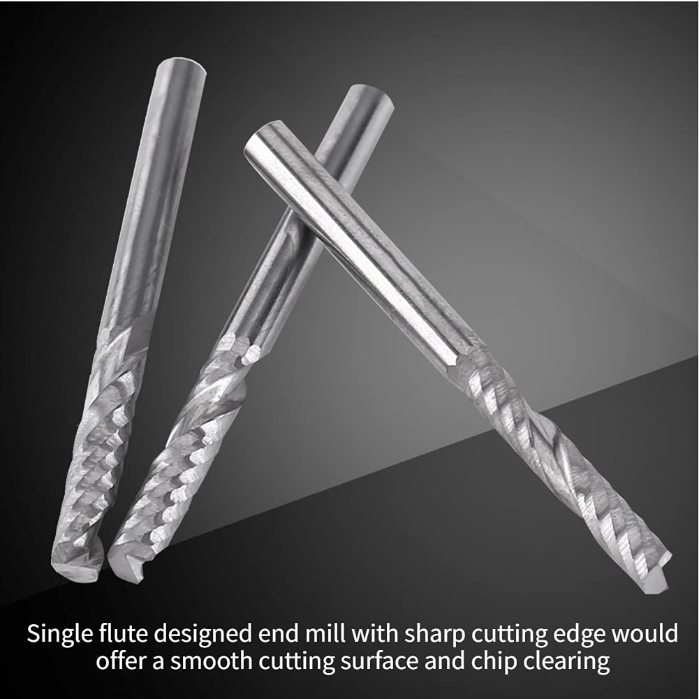 Fresas de extremo, 10 piezas Fresas de extremo en espiral de carburo de tungsteno de vástago de 4 mm Fresas Fresas de una sola flauta Fresas CNC Fresas para aplicaciones de fresado industrial