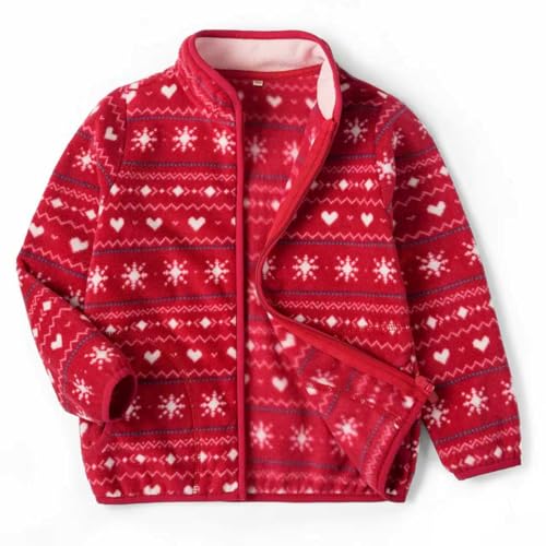 Image of Toddler Boys Girls Fleece Jacket Lightweight Fall Spring 2-12 Years | Soft Anti-Pilling Fleece, Easy Zip-Up, Hand-Warm Pockets, Windproof Stand Collar, Wear Alone or as Layer, Ideal for School