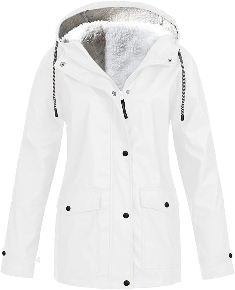 LIXIAO Winter Plush Thicken Anoraks for Women Windproof Warm Outdoor Climbing Jacket Plus Size Hooded Waterproof Windbreaker